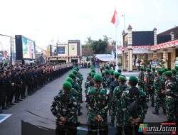 Polri-TNI Bersinergi, Ratusan Personel Siap Kawal Tasyakuran Warga Baru PSHT di Kediri