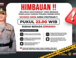 Polres Kediri Kota Imbau Orang Tua Pastikan Anak Sudah Berada di Rumah Sebelum Pukul 22.00 WIB