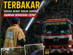 Rumpun Bambu di Puncu Kediri Terbakar Diduga akibat Bakar Sampah, Damkar Bergerak Cepat