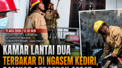 Kamar Lantai Dua Terbakar di Ngasem Kediri, Damkar Bergerak Cepat Selamatkan Aset Rp1,35 Miliar