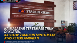 KA Malabar Tertemper Truk di Klaten, KAI Daop 7 Madiun Minta Maaf atas Keterlambatan