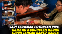 Jari Terjebak Potongan Pipa, Damkar Kabupaten Kediri Turun Tangan Bantu Warga