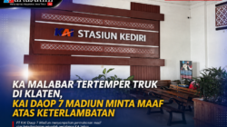 KA Malabar Tertemper Truk di Klaten, KAI Daop 7 Madiun Minta Maaf atas Keterlambatan