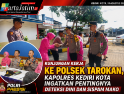 Kunjungan Kerja ke Polsek Tarokan, Kapolres Kediri Kota Ingatkan Pentingnya Deteksi Dini dan Sispam Mako