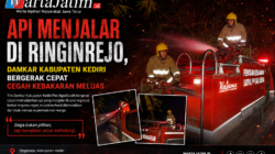 Api Menjalar di Ringinrejo, Damkar Kabupaten Kediri Bergerak Cepat Cegah Kebakaran Meluas