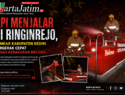 Api Menjalar di Ringinrejo, Damkar Kabupaten Kediri Bergerak Cepat Cegah Kebakaran Meluas