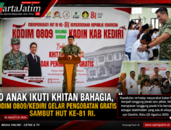 50 Anak Ikuti Khitan Bahagia, Kodim 0809/Kediri Gelar Pengobatan Gratis Sambut HUT ke-81 RI