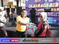 Olahraga Bersama hingga Baksos untuk Ojol Semarakkan HUT Lalu Lintas ke-71 Polres Kediri