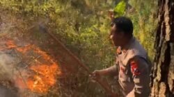 Polres Magetan Bersama Tim Gabungan Tangani Karhutla di Panekan Lereng Gunung Lawu