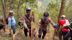 Gerak Cepat Polres Nganjuk dan Tim Gabungan Jinakkan Api, Karhutla di Gunung Wilis Padam