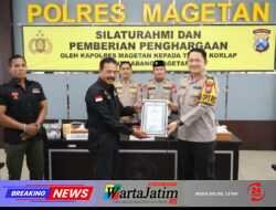 Polres Magetan Beri Penghargaan untuk 13 Korlap PSHT atas Dedikasi Jaga Kamtibmas