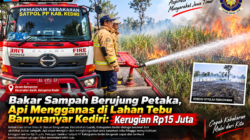 Bakar Sampah Berujung Petaka, Api Mengganas di Lahan Tebu Banyuanyar Kediri: Kerugian Rp15 Juta