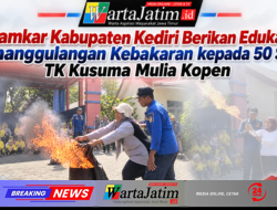 Damkar Kabupaten Kediri Berikan Edukasi Penanggulangan Kebakaran kepada 50 Siswa TK Kusuma Mulia Kopen