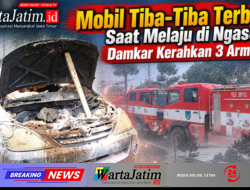 Mobil Tiba-Tiba Terbakar Saat Melaju di Ngasem, Damkar Kerahkan 3 Armada