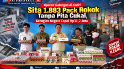 Operasi Gabungan di Kediri Sita 1.883 Pack Rokok Tanpa Pita Cukai, Kerugian Negara Capai Rp31,2 Juta