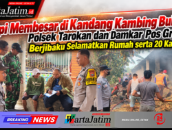 Api Membesar di Kandang Kambing Bulusari, Polsek Tarokan dan Damkar Pos Grogol Berjibaku Selamatkan Rumah serta 20 Kambing
