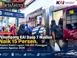 Penumpang KAI Daop 7 Madiun Naik 15 Persen, Stasiun Kediri Layani 144.550 Pelanggan Selama Agustus 2026