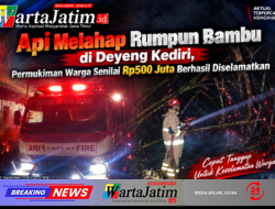 Api Melahap Rumpun Bambu di Deyeng Kediri, Permukiman Warga Senilai Rp500 Juta Berhasil Diselamatkan