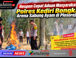 Respon Cepat Aduan Masyarakat, Polres Kediri Bongkar Arena Sabung Ayam di Plosorejo