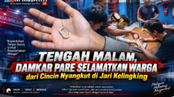 Tengah Malam, Damkar Pare Selamatkan Warga dari Cincin Nyangkut di Jari Kelingking