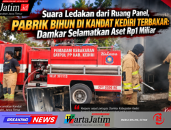 Suara Ledakan dari Ruang Panel, Pabrik Bihun di Kandat Kediri Terbakar: Damkar Selamatkan Aset Rp1 Miliar