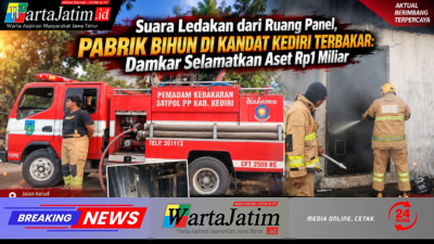 Suara Ledakan dari Ruang Panel, Pabrik Bihun di Kandat Kediri Terbakar: Damkar Selamatkan Aset Rp1 Miliar
