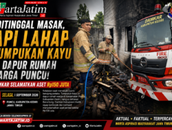 Ditinggal Masak, Api Lahap Tumpukan Kayu di Dapur Rumah Warga Puncu! Damkar Selamatkan Aset Rp150 Juta