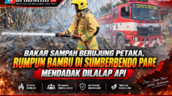 Bakar Sampah Berujung Petaka, Rumpun Bambu di Sumberbendo Pare Mendadak Dilalap Api