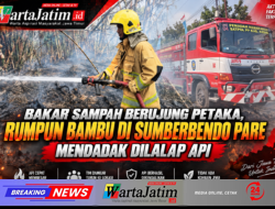 Bakar Sampah Berujung Petaka, Rumpun Bambu di Sumberbendo Pare Mendadak Dilalap Api