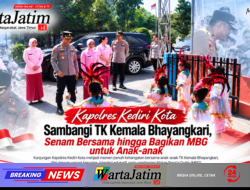 Kapolres Kediri Kota Sambangi TK Kemala Bhayangkari, Senam Bersama hingga Bagikan MBG untuk Anak-anak