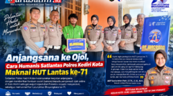 Anjangsana ke Ojol, Cara Humanis Satlantas Polres Kediri Kota Maknai HUT Lantas ke-71