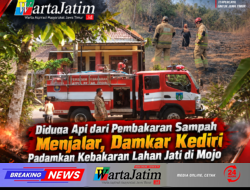 Diduga Api dari Pembakaran Sampah Menjalar, Damkar Kediri Padamkan Kebakaran Lahan Jati di Mojo