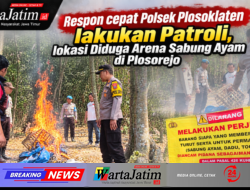 Respon cepat Polsek Plosoklaten lakukan Patroli lokasi Diduga Arena Sabung Ayam di Plosorejo