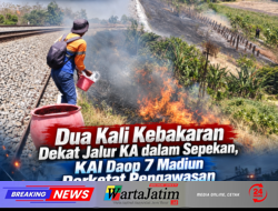 Dua Kali Kebakaran Dekat Jalur KA dalam Sepekan, KAI Daop 7 Madiun Perketat Pengawasan