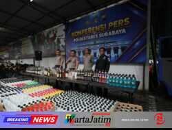 Gelar Operasi KRYD, Polrestabes Surabaya Sita 5.385 Botol Miras Ilegal