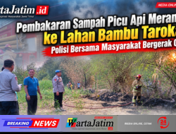 Pembakaran Sampah Picu Api Merambat ke Lahan Bambu Tarokan, Polisi Bersama Masyarakat Bergerak Cepat