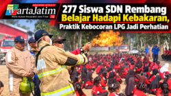 277 Siswa SDN Rembang Belajar Hadapi Kebakaran, Praktik Kebocoran LPG Jadi Perhatian