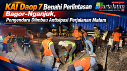 KAI Daop 7 Benahi Perlintasan Bagor–Nganjuk, Pengendara Diimbau Antisipasi Perjalanan Malam