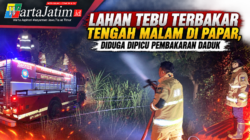 Lahan Tebu Terbakar Tengah Malam di Papar, Diduga Dipicu Pembakaran Daduk