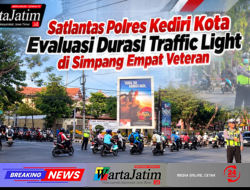 Satlantas Polres Kediri Kota Evaluasi Durasi Traffic Light di Simpang Empat Veteran