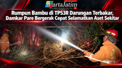 Rumpun Bambu di TPS3R Darungan Terbakar, Damkar Pare Bergerak Cepat Selamatkan Aset Sekitar