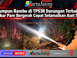 Rumpun Bambu di TPS3R Darungan Terbakar, Damkar Pare Bergerak Cepat Selamatkan Aset Sekitar
