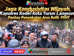 Jaga Kondusivitas Wilayah, Kapolres Kediri Kota Turun Langsung Pantau Penyekatan Arus Balik PSHT