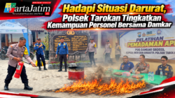 Hadapi Situasi Darurat, Polsek Tarokan Tingkatkan Kemampuan Personel Bersama Damkar