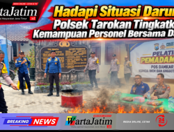 Hadapi Situasi Darurat, Polsek Tarokan Tingkatkan Kemampuan Personel Bersama Damkar