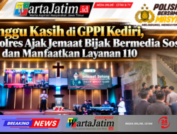 Minggu Kasih di GPPI Kediri, Kapolres Ajak Jemaat Bijak Bermedia Sosial dan Manfaatkan Layanan 110