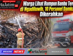 Warga Lihat Rumpun Bambu Terbakar di Ngadiluwih, 10 Personel Damkar Kediri Dikerahkan