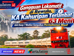 Gangguan Lokomotif di Rewulu, KA Kahuripan Terlambat 63 Menit, KAI Daop 7 Madiun Sampaikan Permohonan Maaf