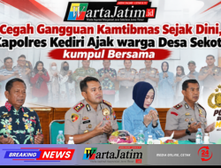 Cegah Gangguan Kamtibmas Sejak Dini, Kapolres Kediri Ajak warga Desa Sekoto  kumpul Bersama