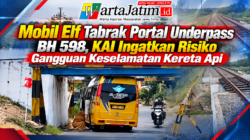 Mobil Elf Tabrak Portal Underpass BH 598, KAI Ingatkan Risiko Gangguan Keselamatan Kereta Api